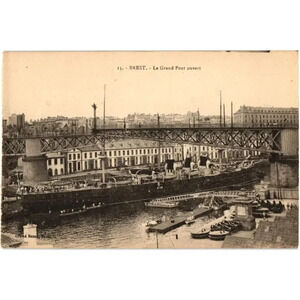 15. Brest Le Grand Pont Ouvert France Postcard